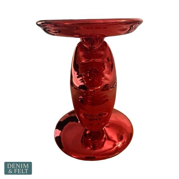 NEW Bath & Body Works Red Star Balloon Foil Single Wick Candle Holder Pedestal - Picture 3 of 8